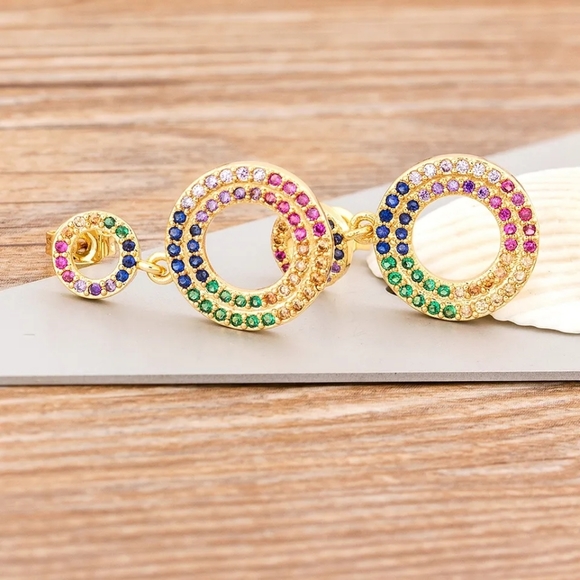 Circle Drop Earrings - Picture 4 of 4